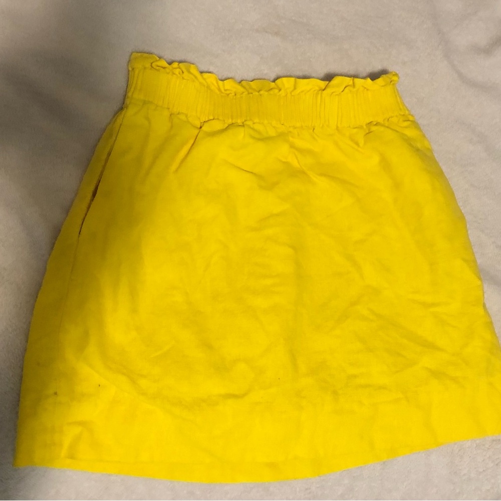 J. Crew Bright Yellow Elastic-Waist Mini Skirt